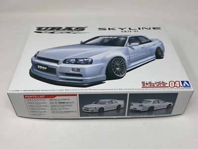 Aoshima 1/24 Scale Nissan URAS ER34 Skyline TYPE-R 2001 Plastic