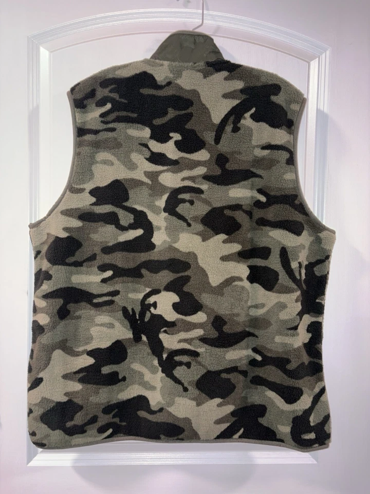 Camo Sherpa Vest Men’s MED Lands End Warm and Cozy Full Zip New Fast Shipping! - Image 3 of 3