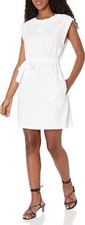 VELVET By Graham & Spencer Daliah Light Cotton T-Shirt Dress White S $150 E3