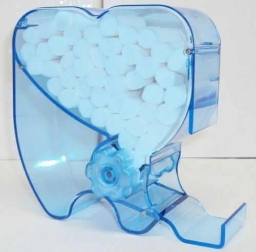 Dental Cotton Roll Dispenser Holder Molar Shaped See-through Blue Color - Picture 1 of 8