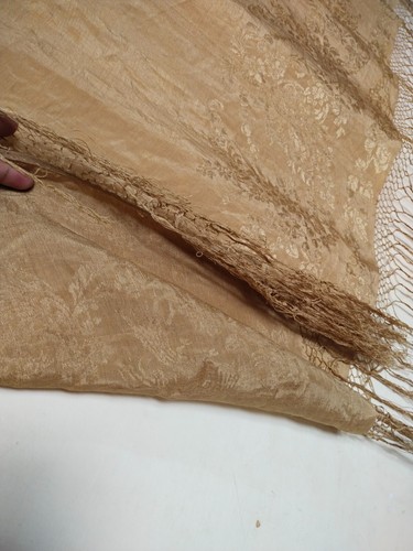 vintage fabulous piano silk shawl fringes scarf brocade type textile itm1092 - Picture 17 of 17