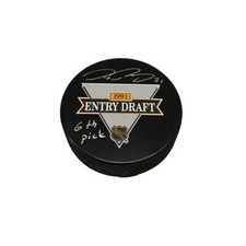 PETER FORSBERG Signed 1991 NHL Draft Puck - 6th Pick