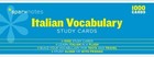 Italian Vocabulary SparkNotes Spark Notes Cards 9781411470026