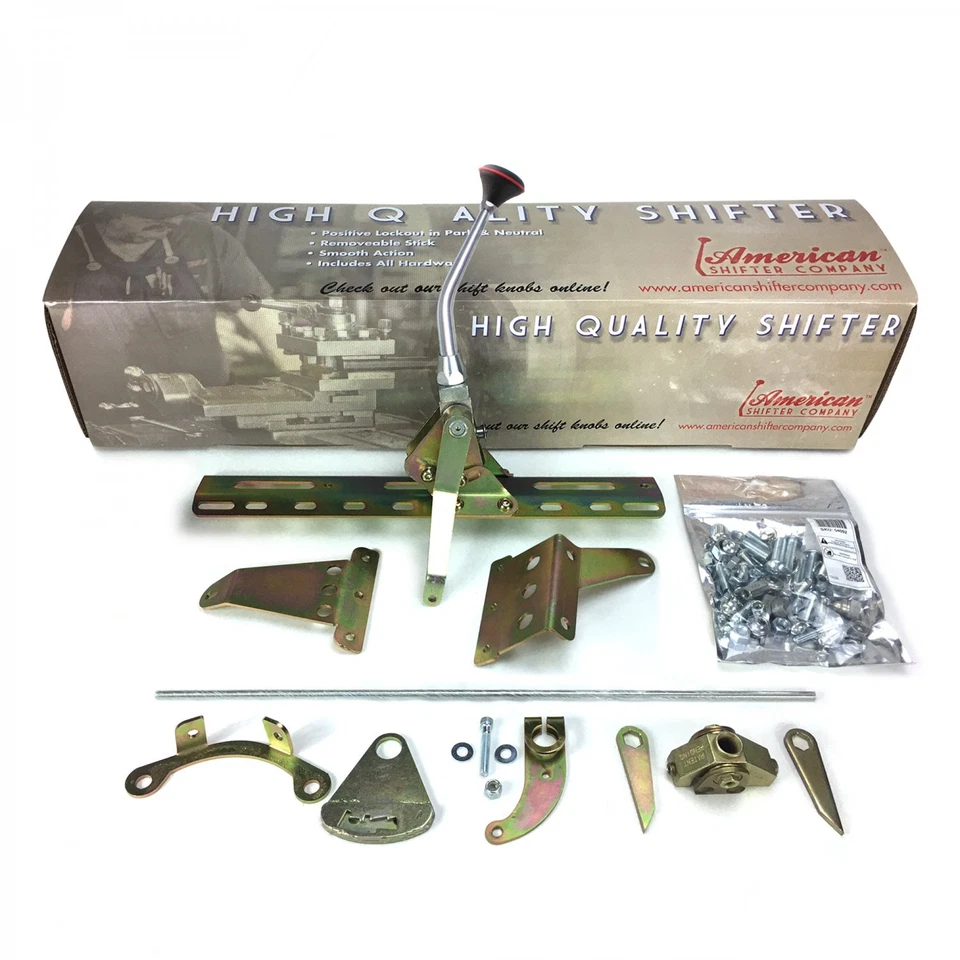 Kit de palanca de cambios de transmisión de doble acción Ford C4 brazo de 8" con perilla negra Foto 2 de 4