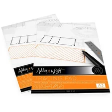2 x Ashton and Wright - A3 Tracing Pad - High Quality 60gsm Paper - 60 Sheets