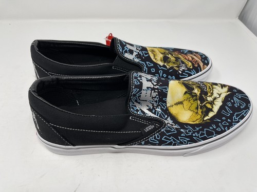 NEW Vans Metallica Push Head Classic Slip On Black True White Men's Size 12 - Picture 3 of 8