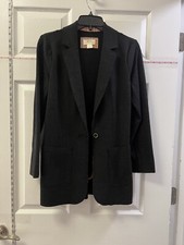 Maeve Xs Open Black Cardigan Blazer Jacket Coat Cuffed Long Sleeve Euc Free Ship