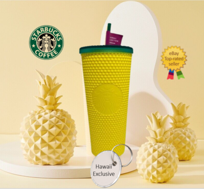 🌺STUDDED PINEAPPLE🌺 MatteYellow Tumbler 24oz Cup Double Wall