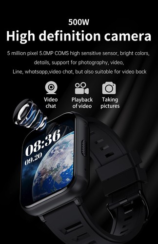 4G Smart Watch Android Phone Watch Bluetooth Call Music With Camera for Men - Picture 4 of 18