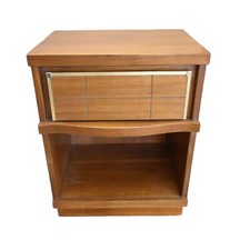 Mid-Century Walnut End Table Bedroom Nightstand