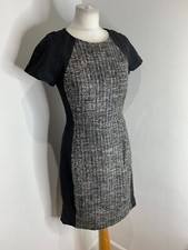 J. Crew sheath pencil dress US 4 UK 8 10 VGC grey boucle tweed panelled