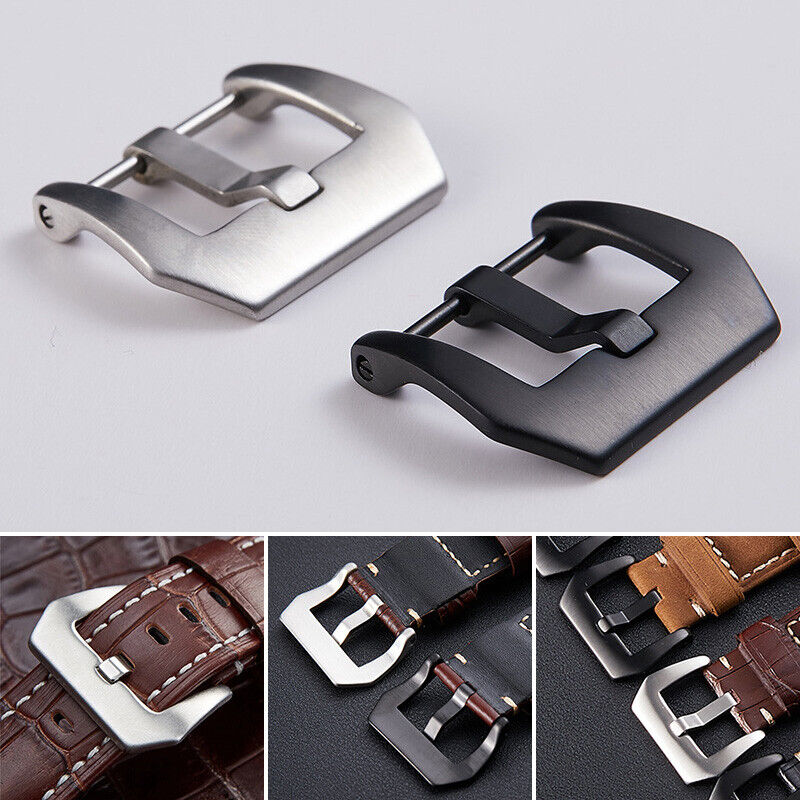 18mm-24mm Glossy Brushed Watch Strap Buckle Stainless Steel Metal Watch Clasp