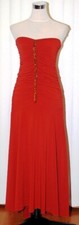 NWT Windsor $110 Colo Red Strapless Long Prom Formal Evening Gown Size S A-line