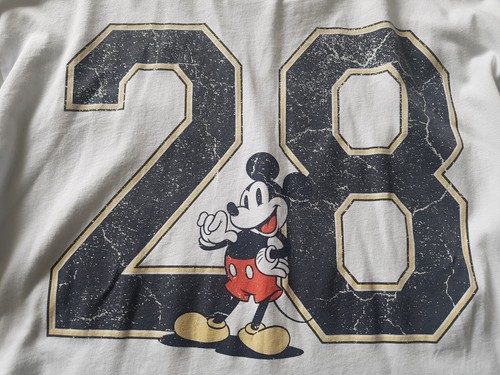 Disney Mickey Mouse White Long Sleeve Top Size XL With Mickey Logo & No 28 Logo - Picture 8 of 9