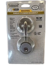 Universal Hardware Single Cylinder Deadbolt in Satin Chrome UH40055 Sealed