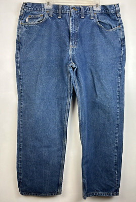 Carhartt Jeans Mens 44 x 30 Relaxed Fit Blue Denim B460 DVB Actual 42x29 Read