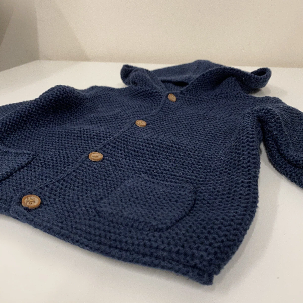 Navy baby cardigan uk top