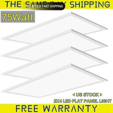 4pc 2x4FT LED Flat Panel Troffer Light 72W Recessed Back-Lit Drop Ceiling Lights