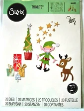 Santa's Workshop Christmas Elf Sizzix Thinlits Thin Metal Die Set 664495 NEW!
