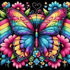 Rainbow Colorful Paint by Numbers Kit for Adults DIY Canvas 16x16 Inch Decor