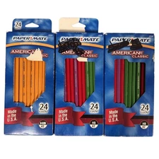 Vintage 2004 American Classic Pencils - Vibrant Assorted Colors & Classic Yellow