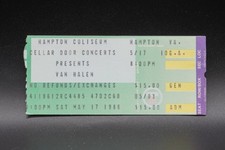 1986 VAN HALEN CONCERT TICKET STUB, HAMPTON COLISEUM