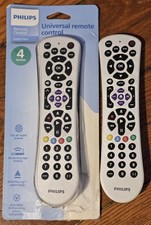 TWO 2 Philips 4-Device Universal Remote Controls Pearl White