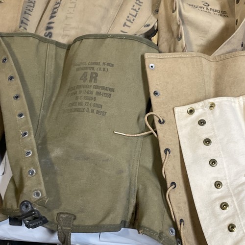 WW2 US Army Navy USN Leggings Gaiters Spats Canvas White Leg Lot x20 Boots Vtg - Picture 10 of 24