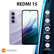 Xiaomi Redmi 15 4G Android Cell Phone 8GB 256GB/PURPLE/Dual SIM/Unlocked