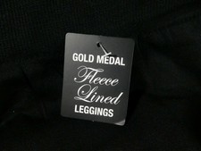GOLD MEDAL Fleece Lined LEGGINGS Size L/XL Seamless 135-185 LBS Black !