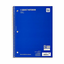 Pen Gear 1-Subject Spiral Notebook Blue College Ruled 70 Sheets 8 x 10.5 in