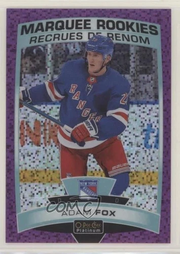 2019 O-Pee-Chee Platinum Marquee Rookies Violet Pixels /399 Adam Fox Rookie RC