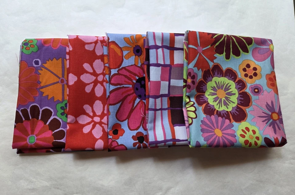 5 cuartos de grasa - Red Kaffe Fassett FQ 18 x 22 100 % algodón tela acolchada versión 4 Foto 2 de 4