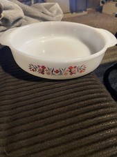 Vintage Feuerkönig Primel Runde Kuchenform #450 Milchglas