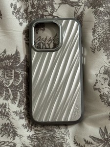 TUMI Textured Case Cover Phone Case, Silver & Gray IPhone 15 Pro