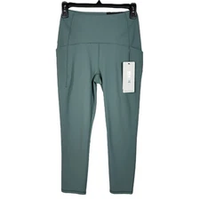 RBX Small Capris Leggings Medium Compression Wicking Pocket Soft Seafoam Green