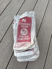 Vintage Sturdy Canvas 25lb Lawrence Brand Chilled Lead Shot Empty Bag #7-1/2 USA