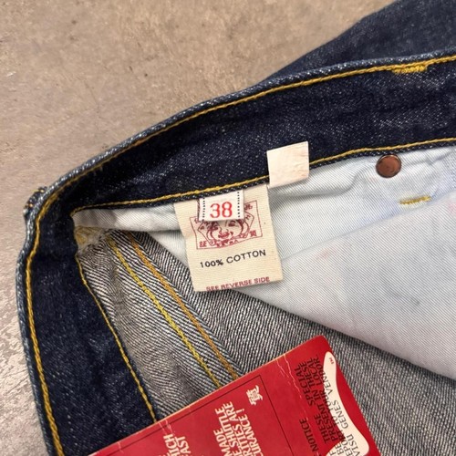Jeans Deadstock Vintage Y2K Evisu Doppio Logo 38W Baggy Giapponese Denim Raw Blu - Foto 6 di 8