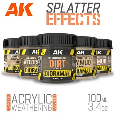 AK Interactive: Splatter Effects Texture  - Mud & Dust - 100ml 3.4oz