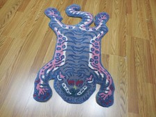 Tibetan Tiger Bengalr Rug Shape Handmade Kids Boho Rug Aesthetic Rug 2x3 Ft