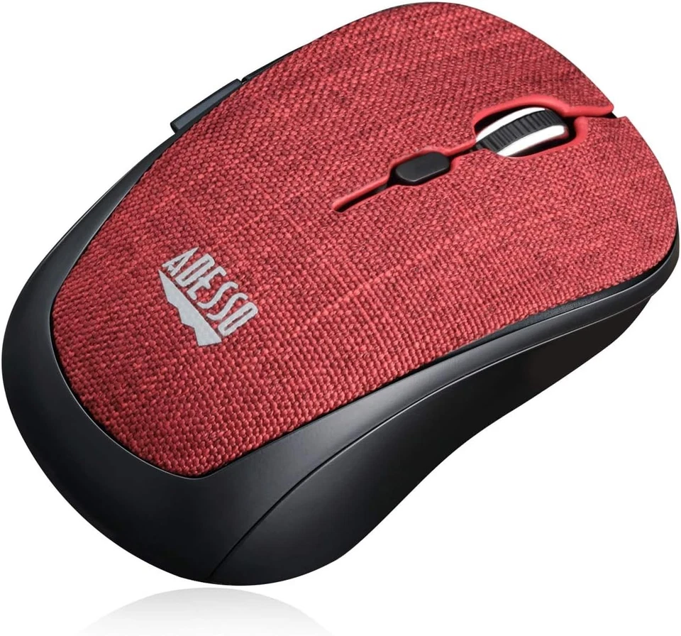 Adesso iMouse S80R 2.4Ghz Fabric Wireless Red Fabric Mini Optical Mouse, 5-Butto - Image 2 of 4