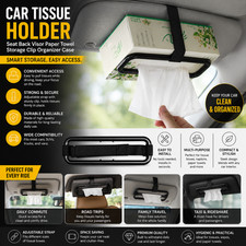 Car Tissue Holder Seat Back Visor Paper Towel Storage Clip Organizer Case