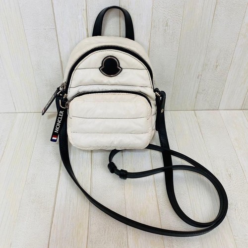 Moncler Women's Shoulder Bag White Nylon Leather Detail Compact