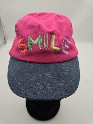 Wonder Nation Girls Pink Smile Baseball Cap Kids One Size Bow Back