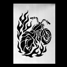 Schablonen Airbrush Basteln Schablone Vintage Wand Motorrad Bike   # 2122