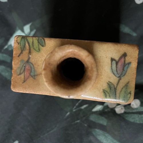 Antike handbemalte Iznik Qajar Perser Vase - Pfau/Vögel, Laub/Blumen - Bild 5 von 5