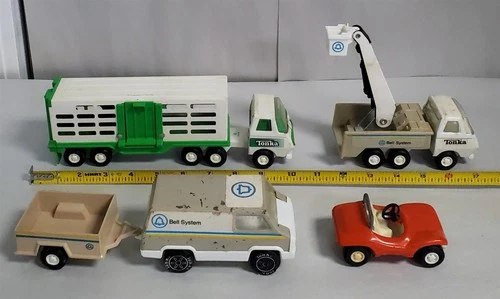 D-14 VINTAGE 1970/80'S COLLECTION OF ASSORTED TONKA TOY VEHICLES-BELL SYSTEM+!