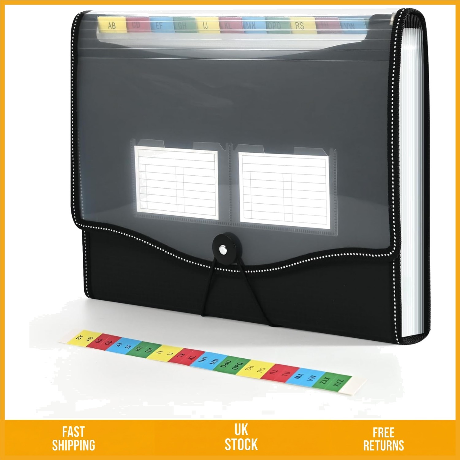 Durable 13 Pocket Expanding File Folder Document Organiser A4 Snap Closure 1ct