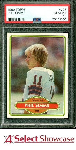 1980 Topps #225 Phil Simms RC Giants PSA 10