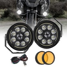 4.5in Motorcycle Fog Light with DRL LED Driving Spotlight Kit with Wire Harness